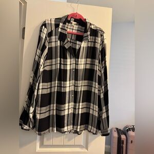 Black and White Plaid Shirt